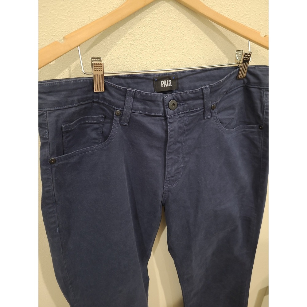 Paige Normandie Blue Cadet Men's SZ 33 straight leg jean w/stretch casual prep - Picture 4 of 12